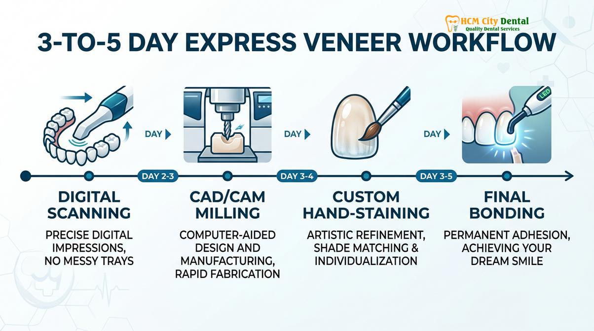 Summary diagram of veneers vietnam 3 to 5 days