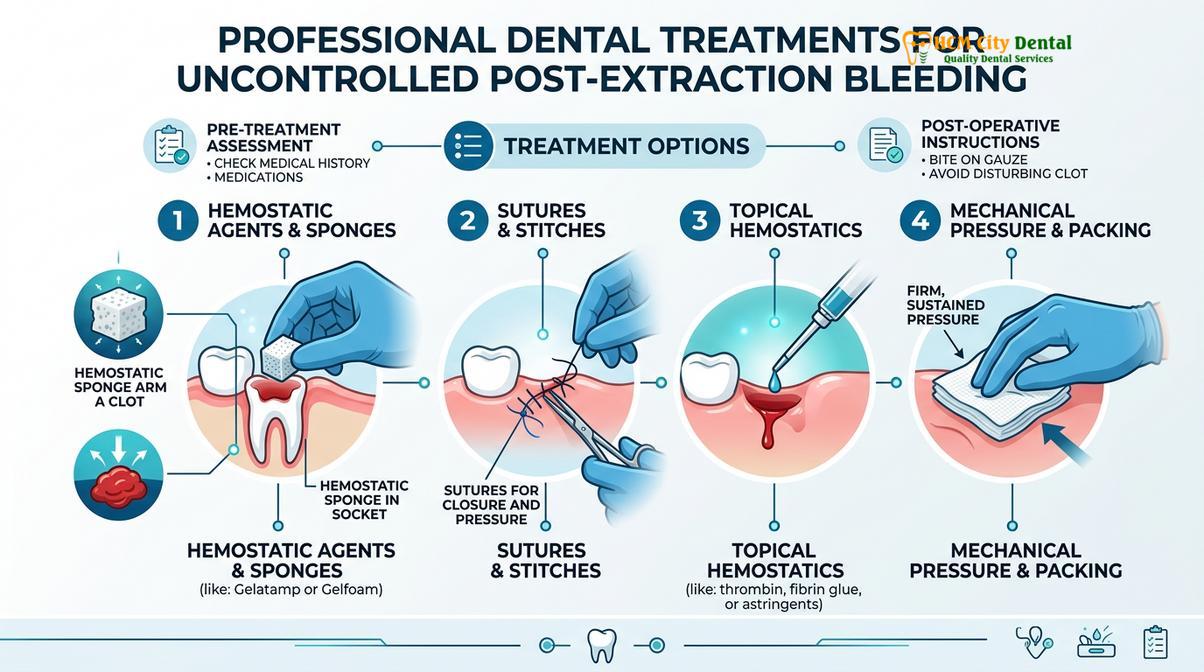 Summary diagram of bleeding after tooth extraction