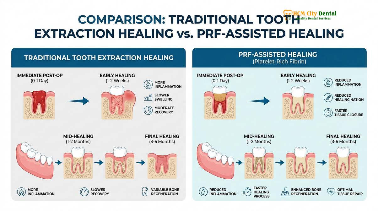 Summary diagram of PRF dental healing