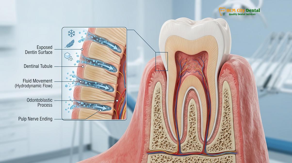Visual illustration of receding gums treatment