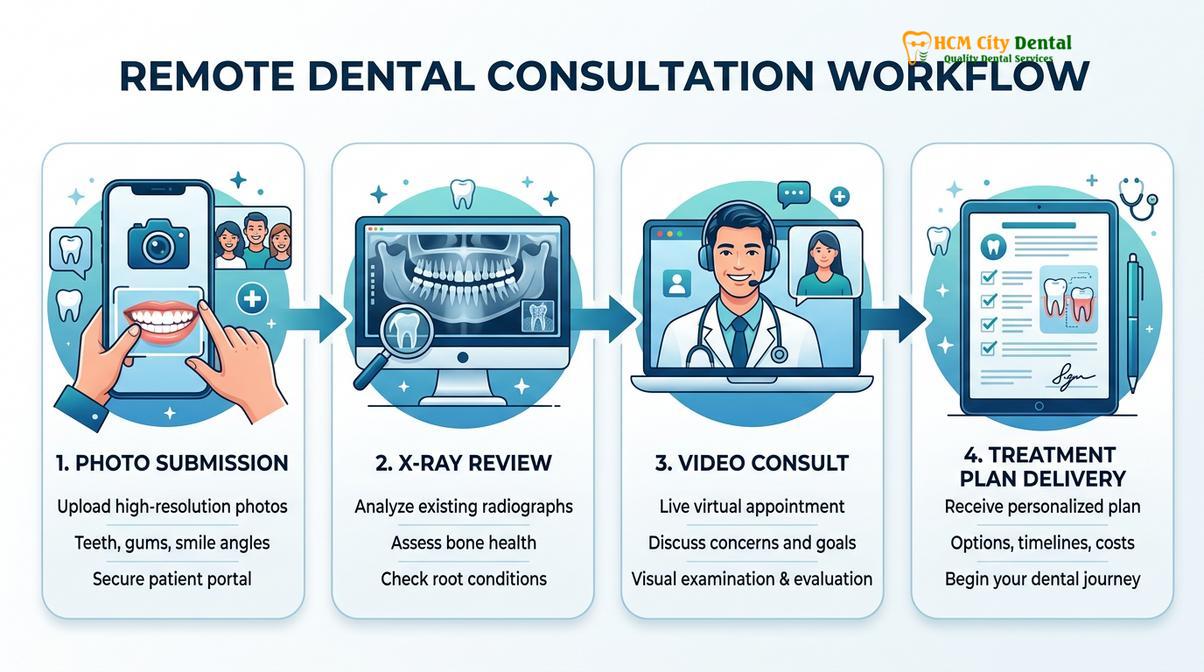Summary diagram of remote dental consultation vietnam