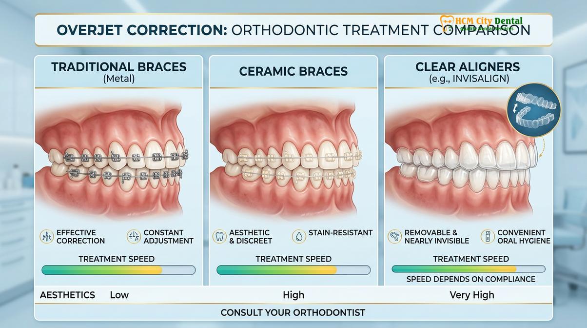Visual illustration of can braces fix overjet