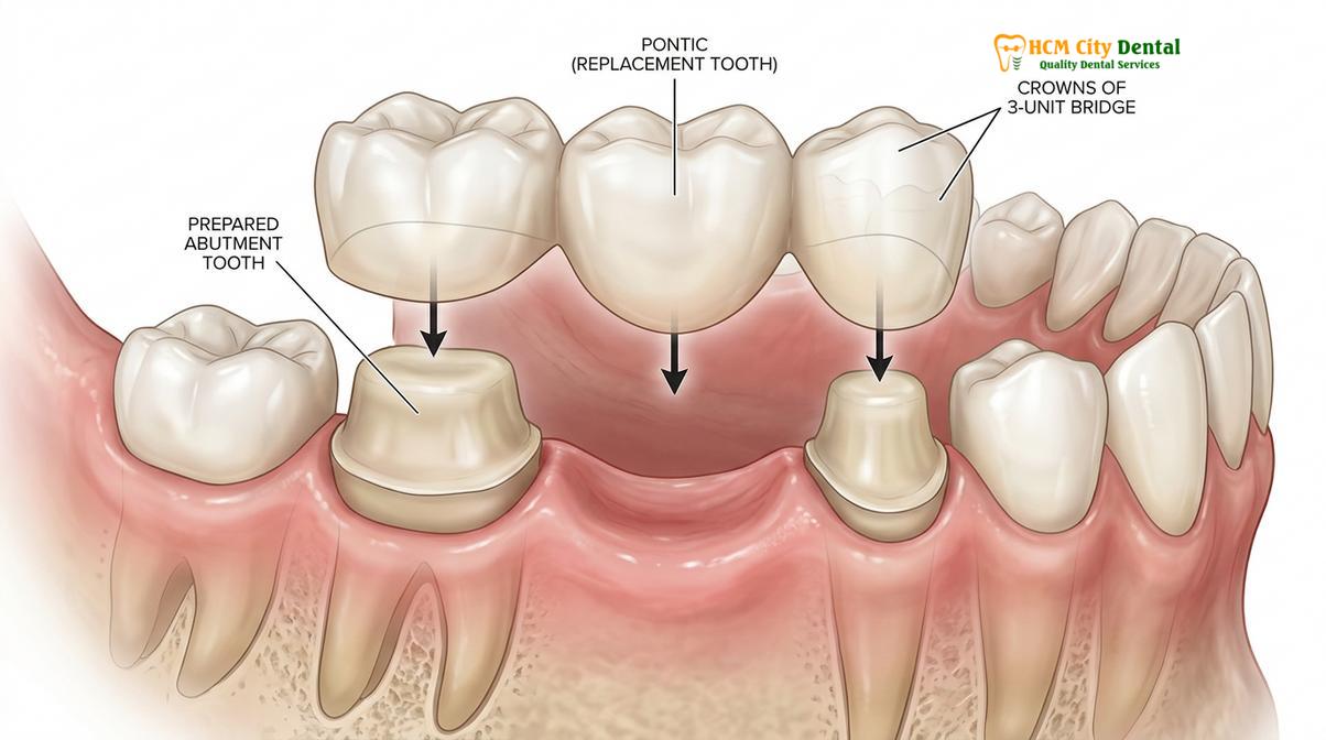 Visual description of replacing extracted teeth implants bridges partials