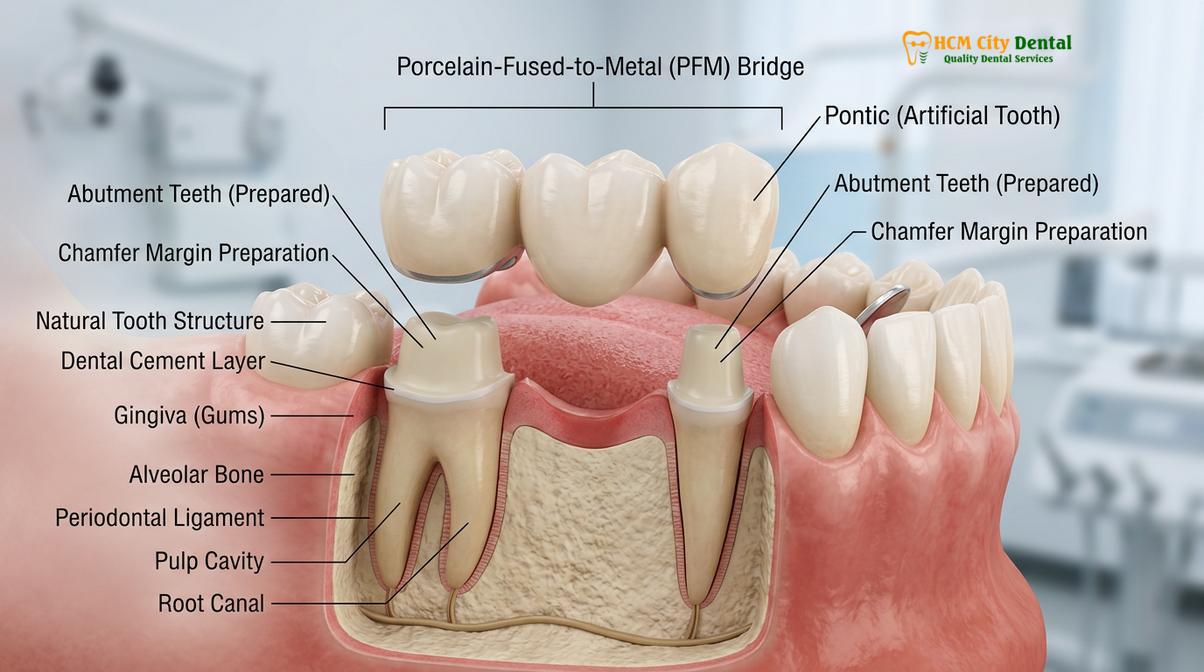 Clinical photography related to dental bridge vs implant multiple teeth