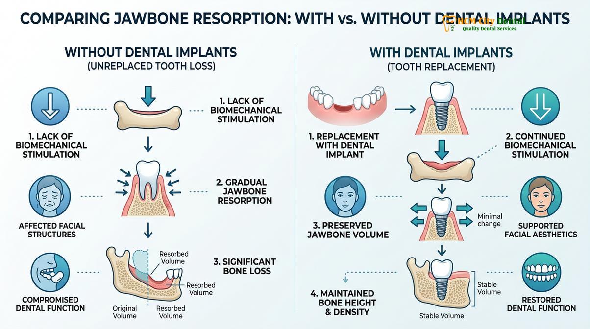 Summary diagram of dental bridge vs implant multiple teeth