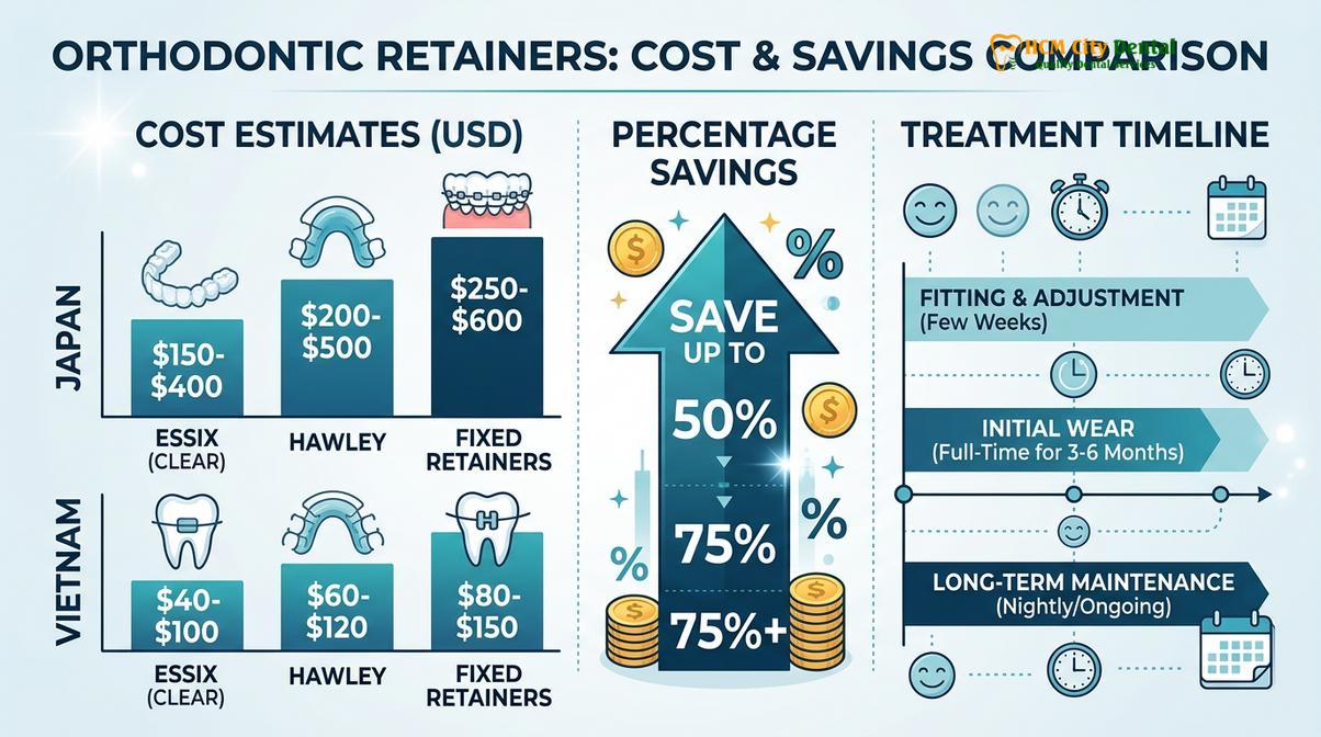 Summary diagram of retainer cost vietnam vs japan
