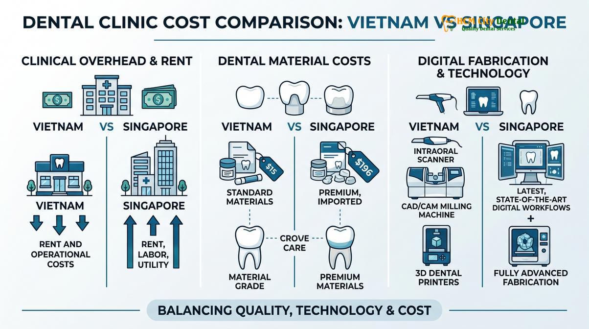 Summary diagram of retainer cost vietnam vs singapore