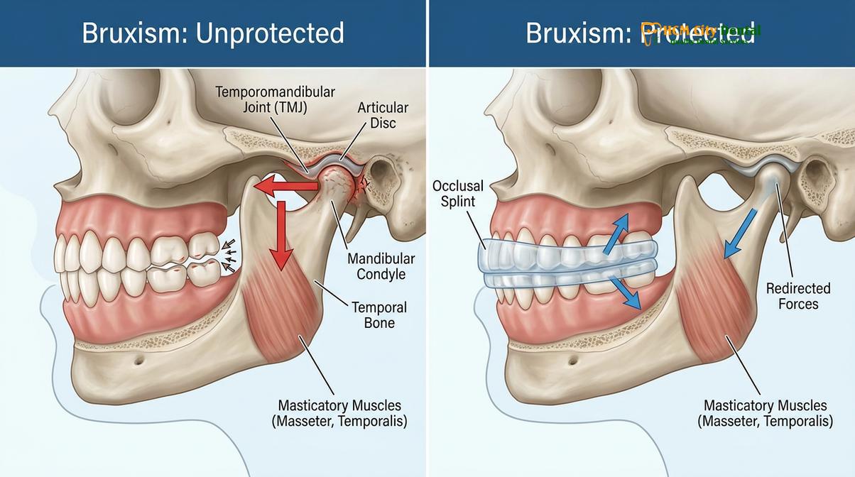 Clinical photography related to retainer vs night guard