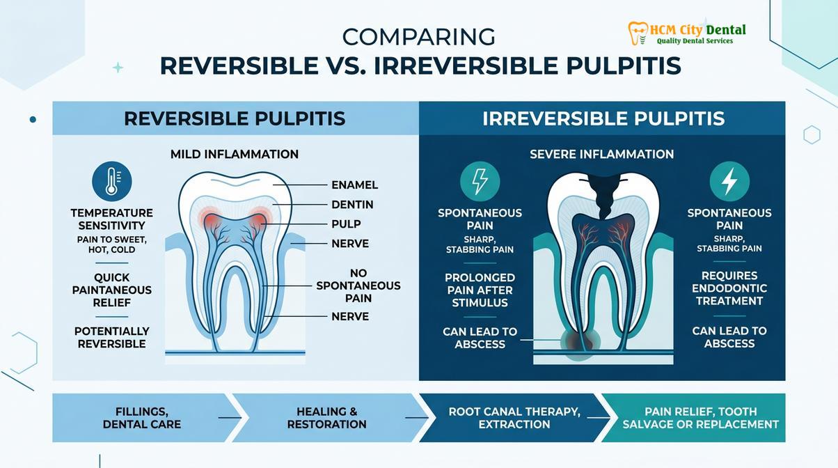 Visual illustration of Irreversible Pulpitis Treatment