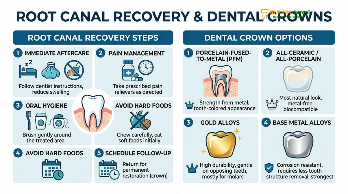 Summary diagram of Root Canal Aftercare