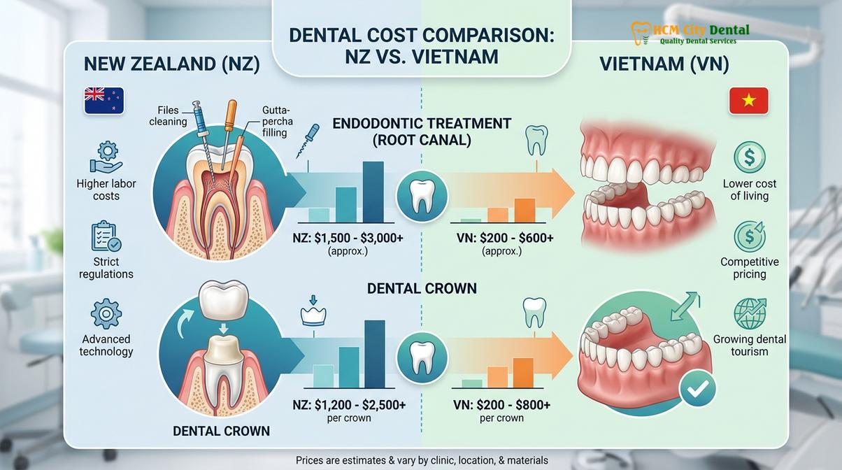 Clinical photography related to Root Canal Cost Vietnam vs New Zealand