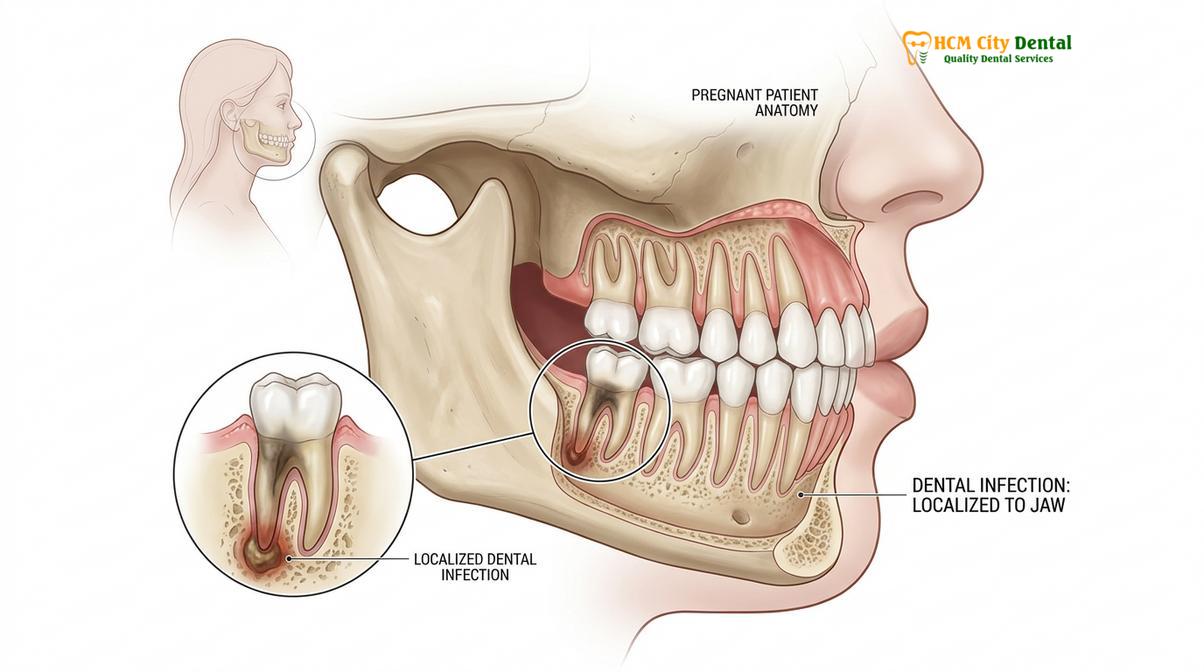 Visual illustration of Root Canal During Pregnancy