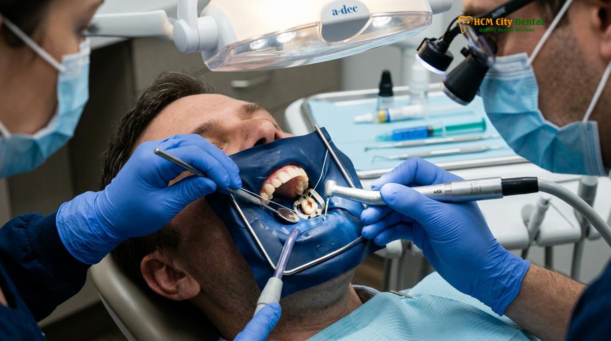 Clinical photography related to root canal vs filling