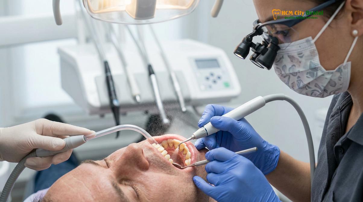 Clinical photography related to Same Day Dental Cleaning Tourist Saigon