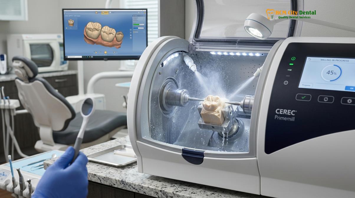 Clinical photography related to Same Day Dental Filling CEREC CAD CAM Saigon
