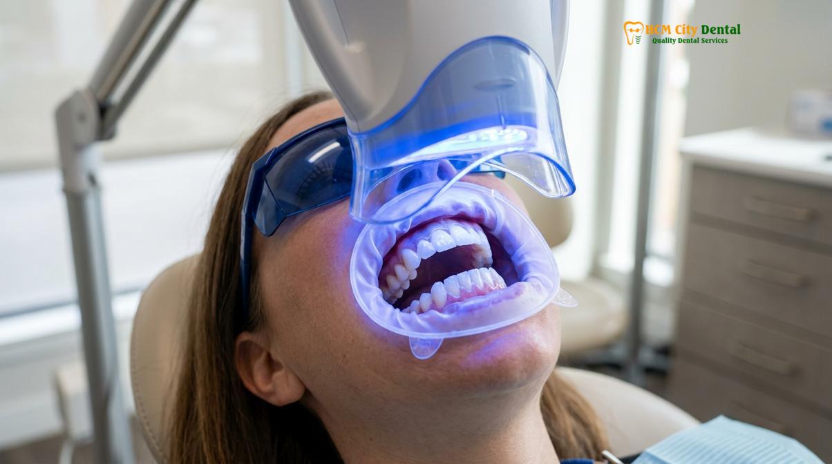 Clinical photography related to same day teeth whitening tourist saigon