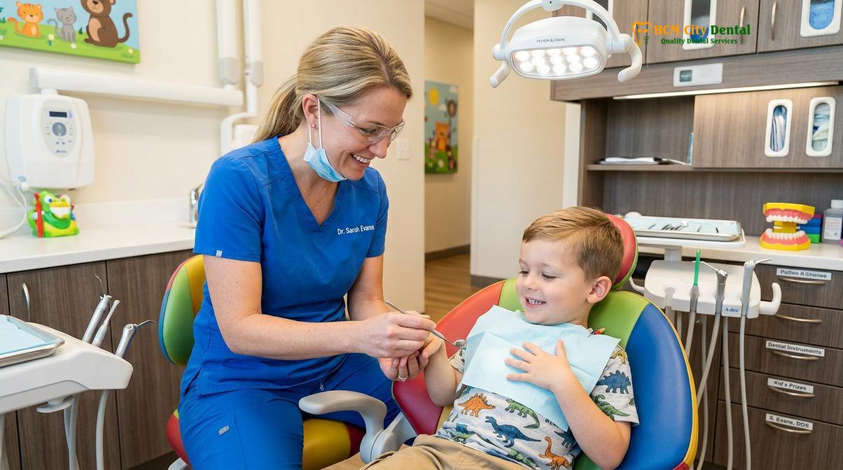 Clinical illustration of screaming child dental clinic
