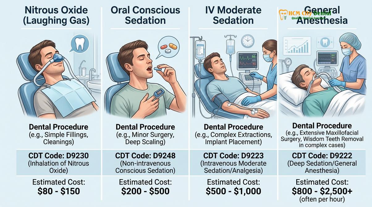 Visual illustration of sedation cost Vietnam vs Australia
