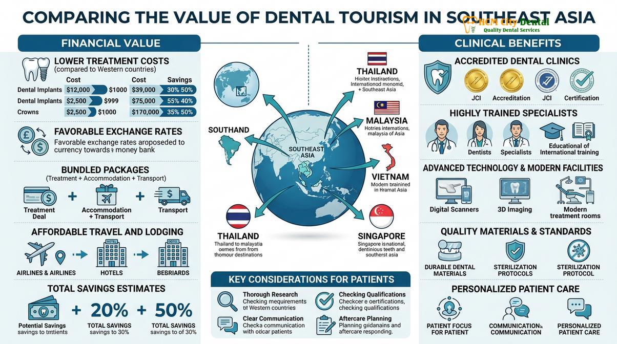 Summary diagram of sedation dentistry cost Vietnam vs Korea