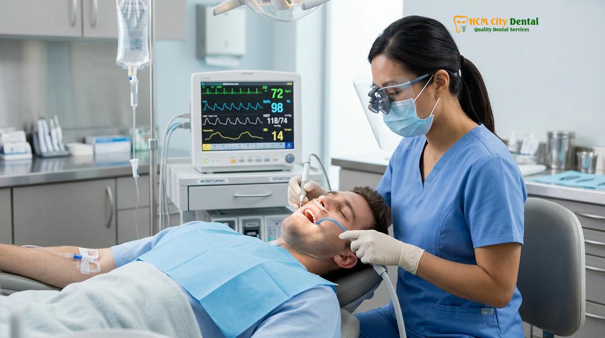 Visual description of sedation for dental cleaning