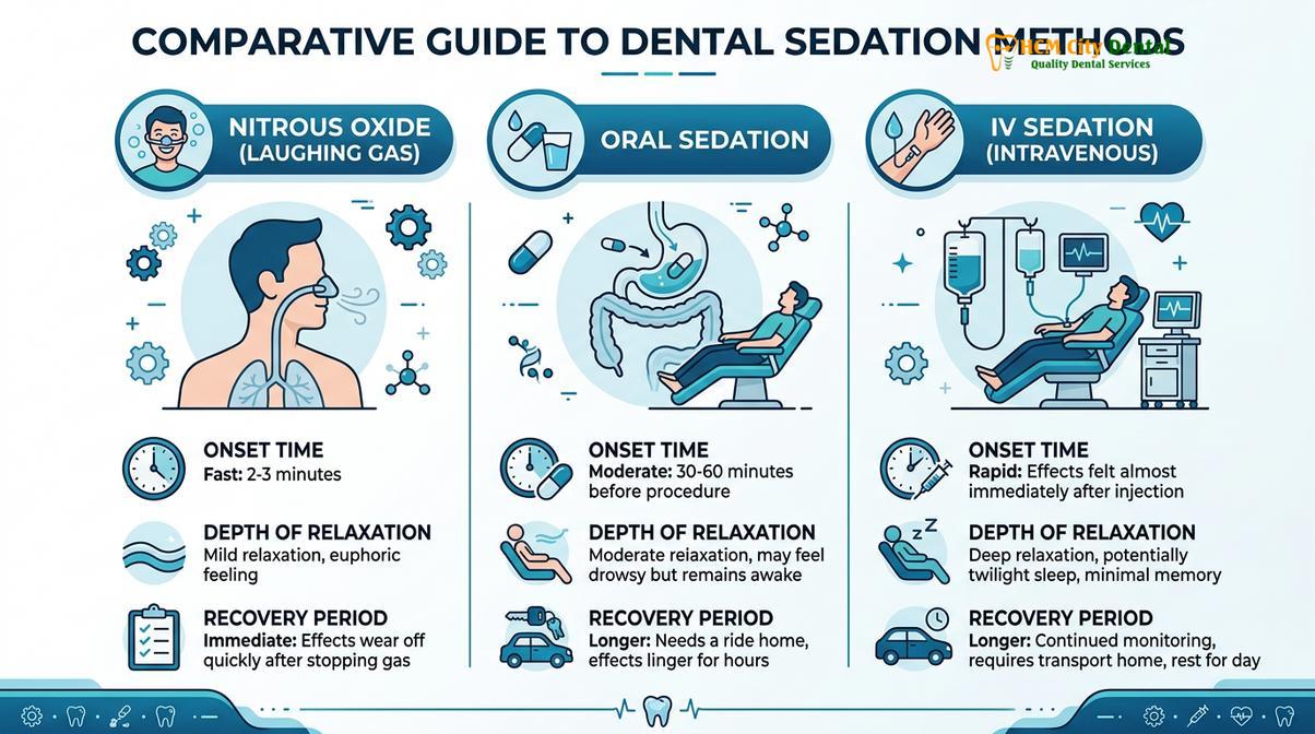 Summary diagram of sedation for dental cleaning