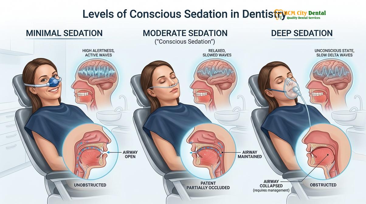 Visual description of sedation levels dentistry