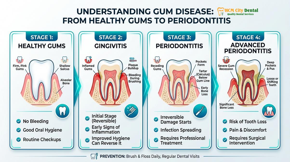 Summary diagram of signs of gum disease