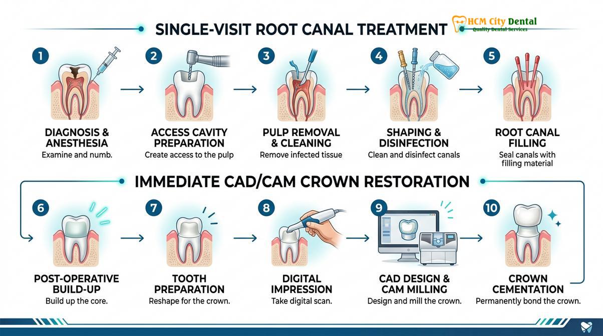 Summary diagram of Single Visit Root Canal Vietnam