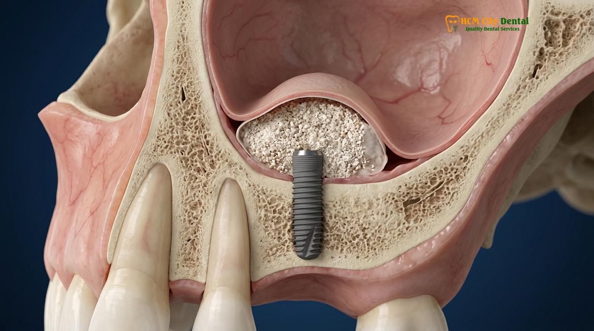 Visual description of sinus lift dental implant