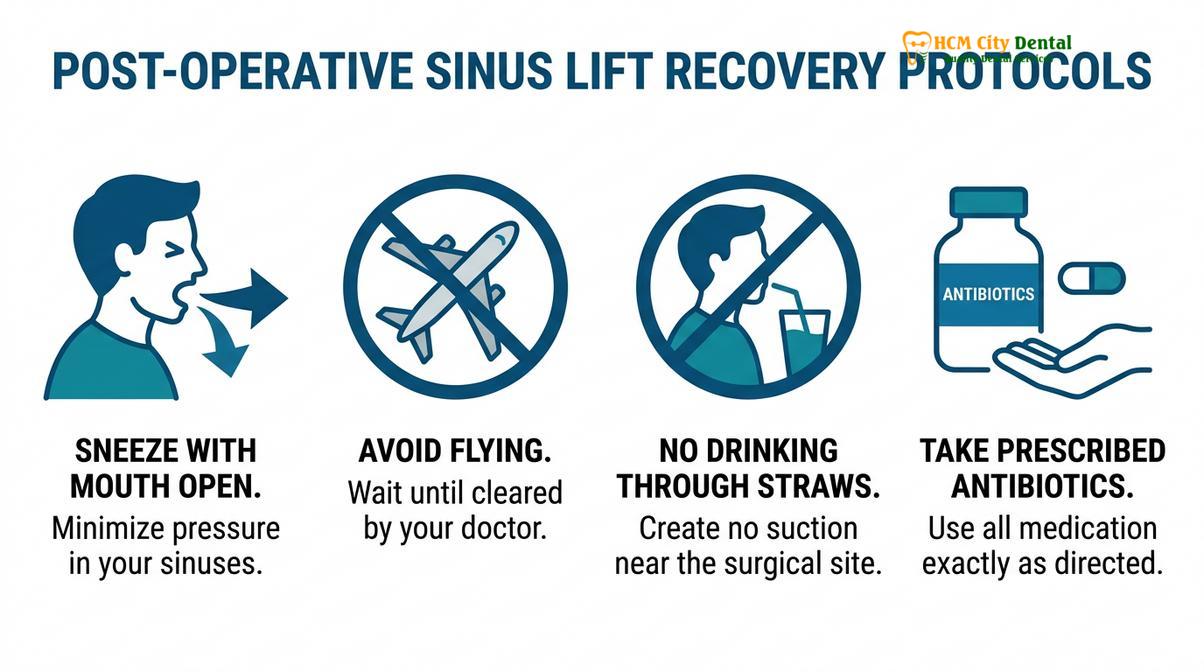 Summary diagram of sinus lift dental implant
