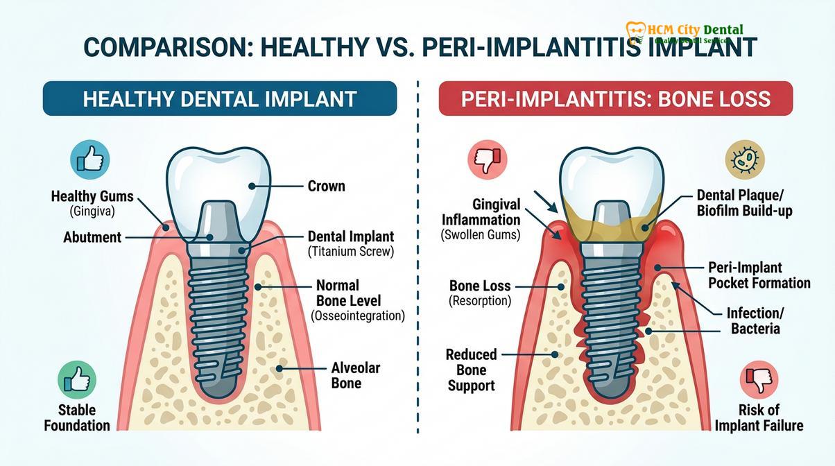 Summary diagram of dental implant complications
