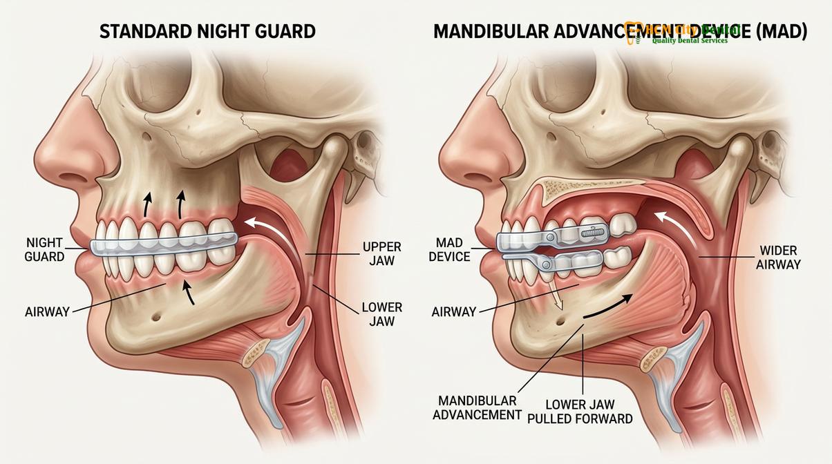 Visual illustration of Sleep Apnea and Teeth Grinding