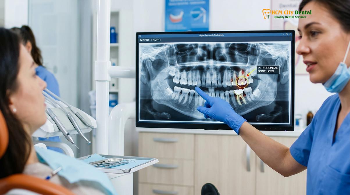 Visual illustration of smoking gum disease