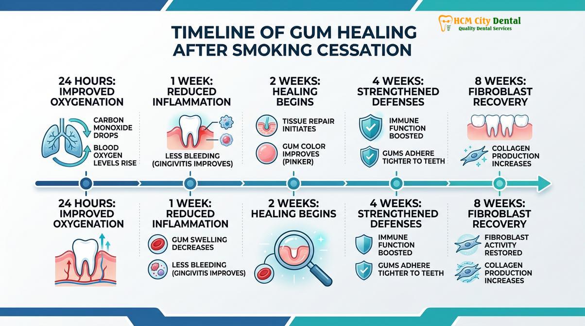 Visual illustration of smoking gum disease