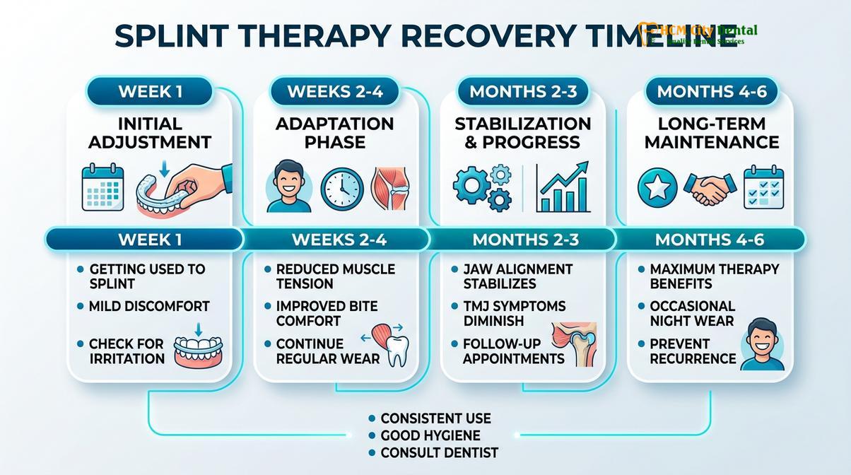 Summary diagram of Splint Therapy Recovery Timeline