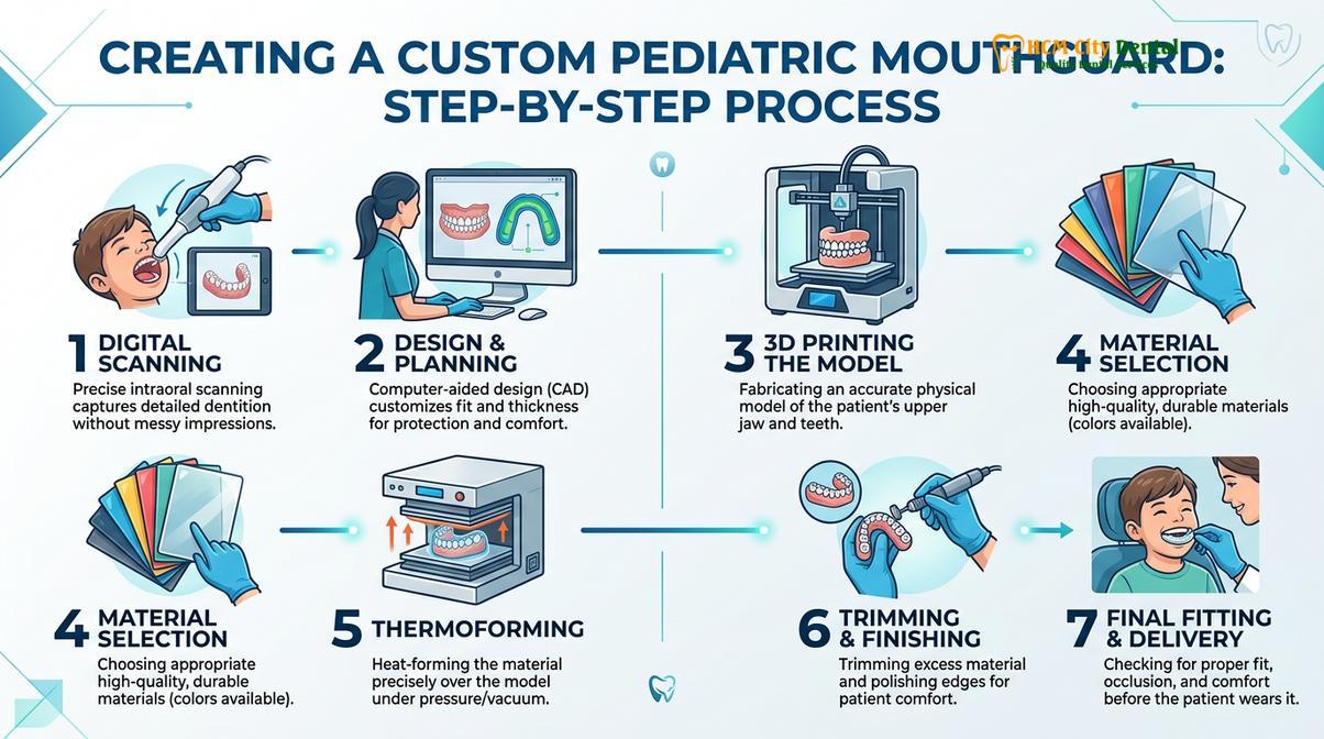 Summary diagram of custom sports mouthguard kids