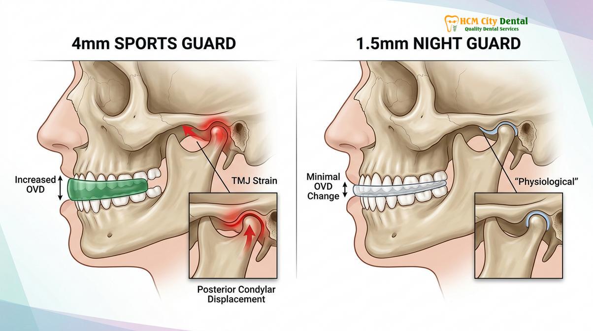 Visual description of mouthguard vs night guard difference