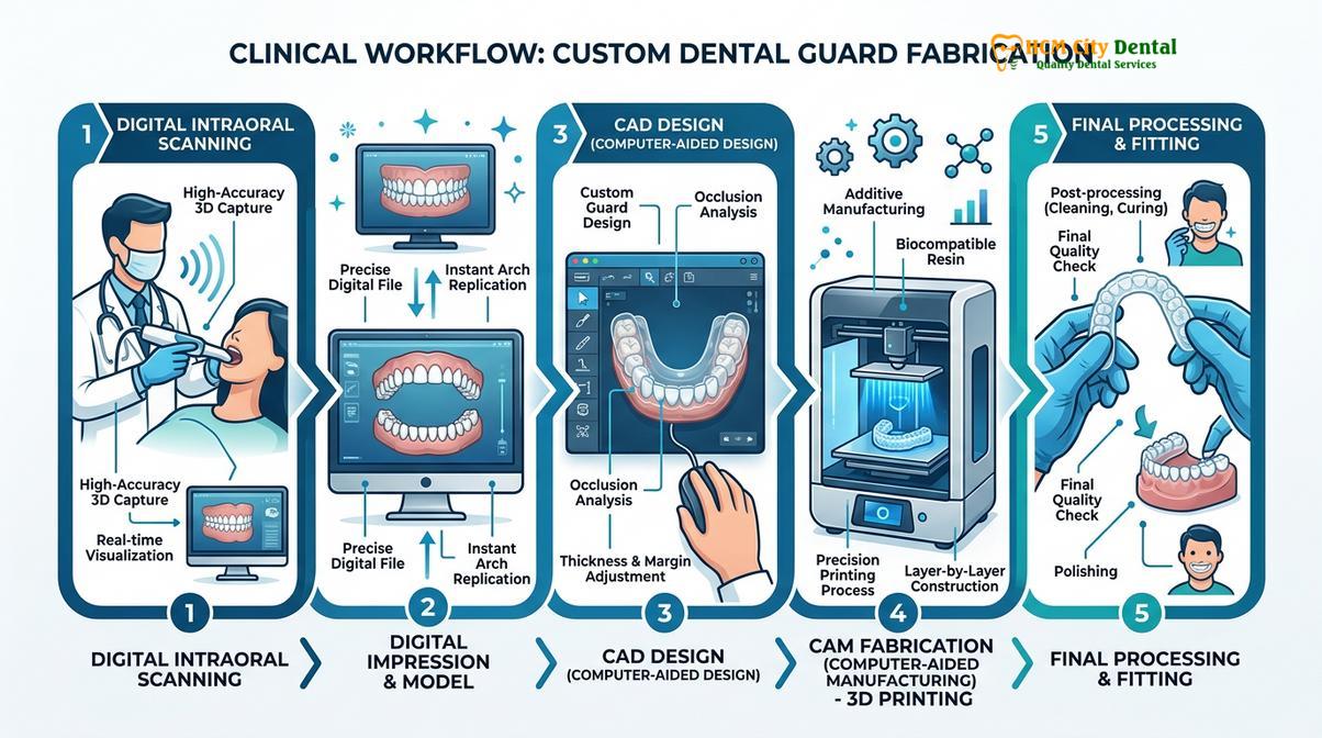 Summary diagram of mouthguard vs night guard difference