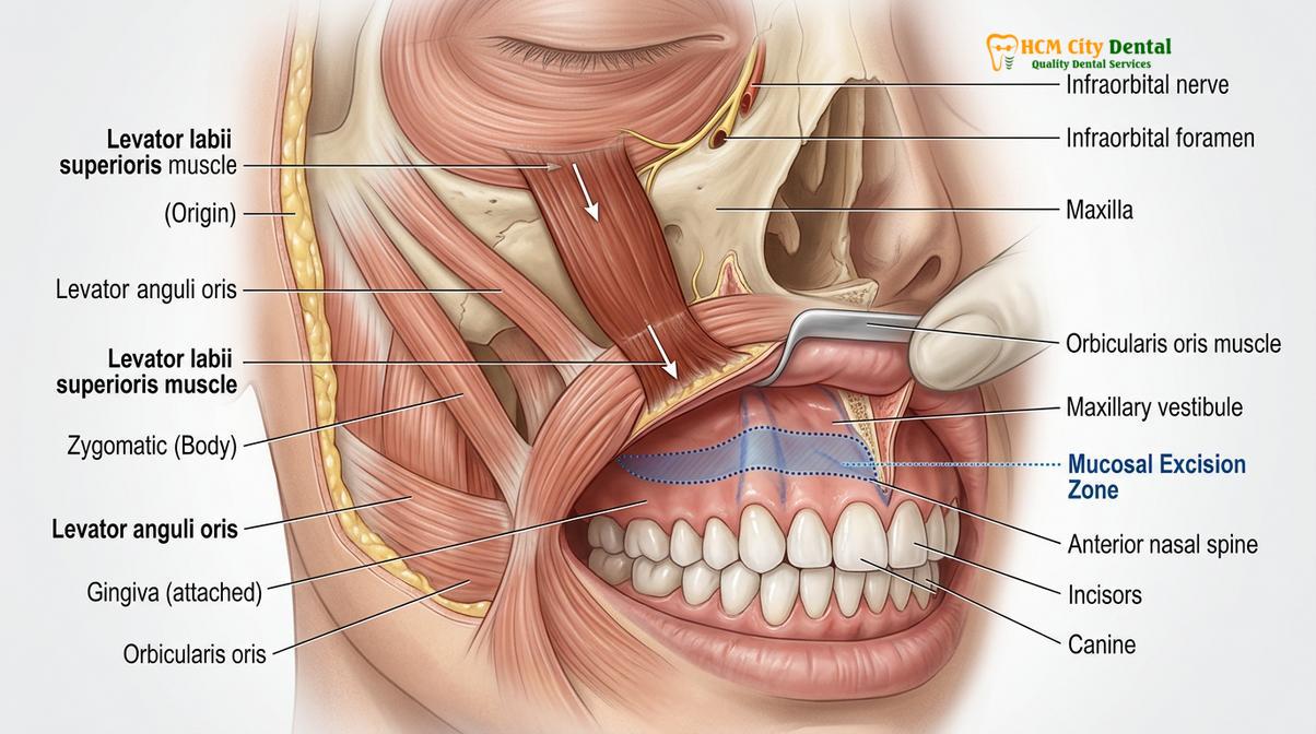 Clinical photography related to Lip Repositioning Surgery Saigon