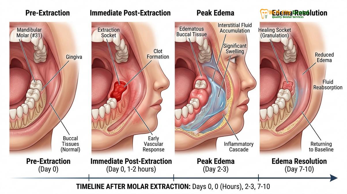 Clinical photography related to reduce swelling wisdom teeth