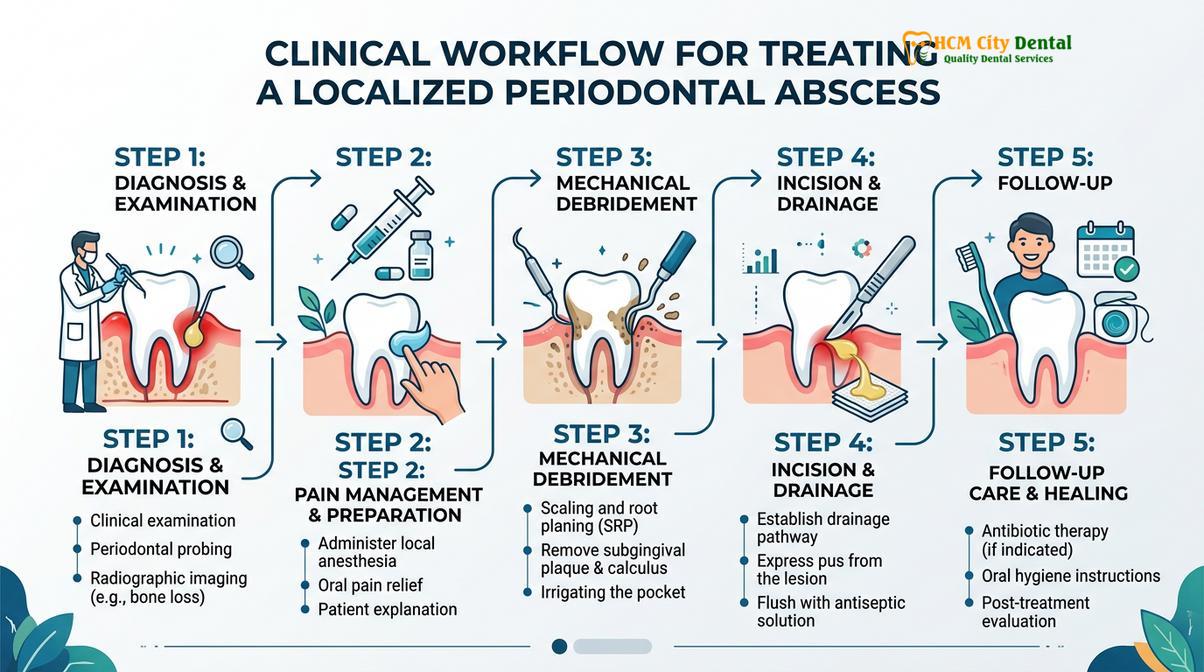 Summary diagram of swollen gums around tooth