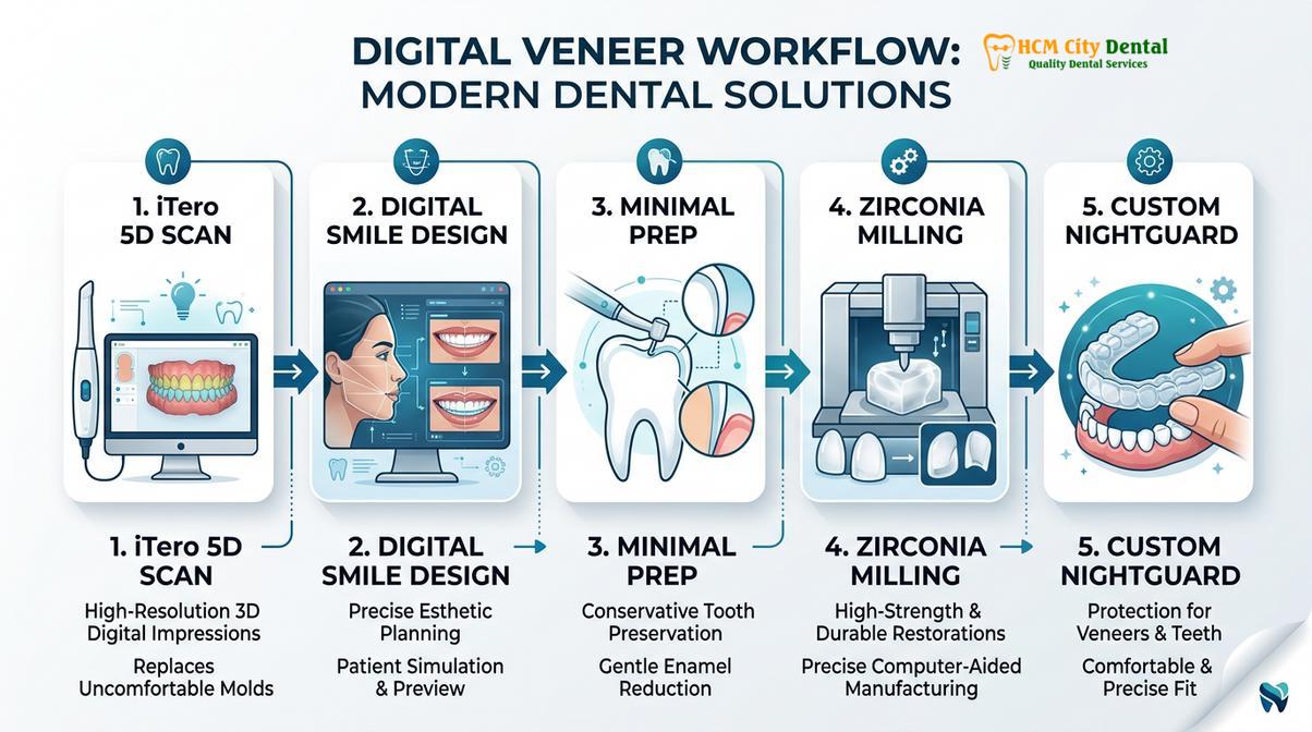 Summary diagram of bruxism and veneers