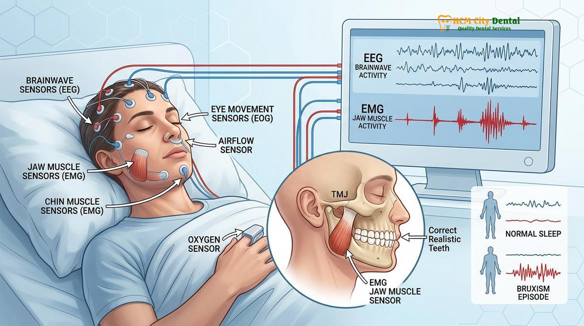 Visual illustration of teeth grinding in sleep