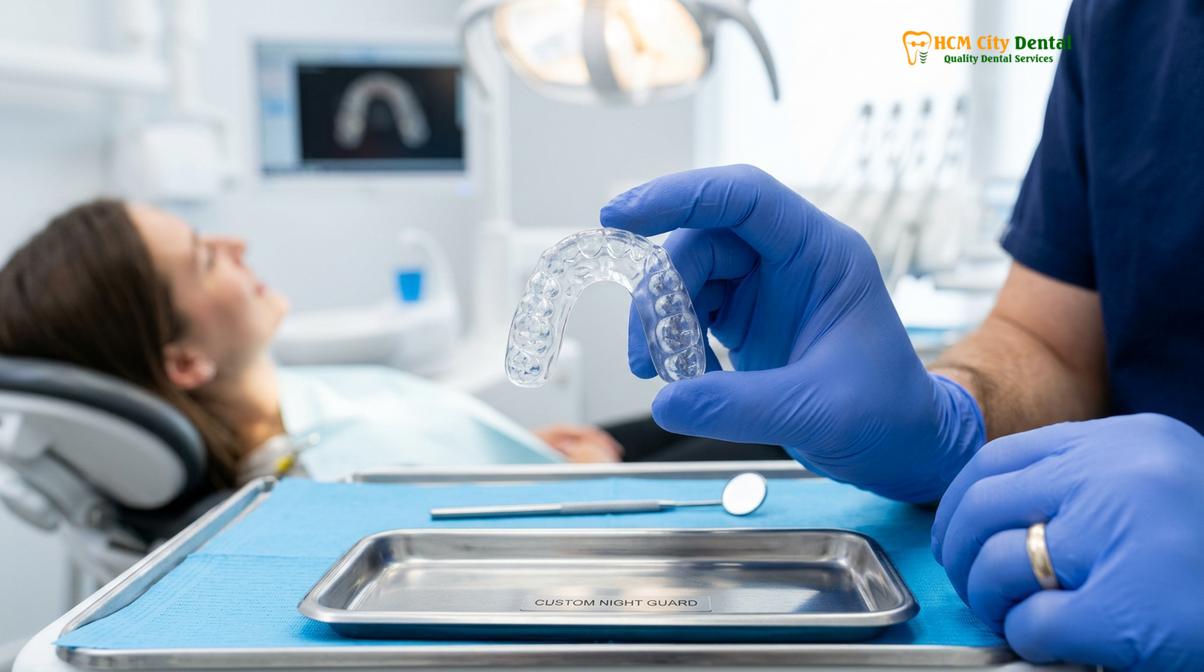Clinical illustration of teeth mouth guard