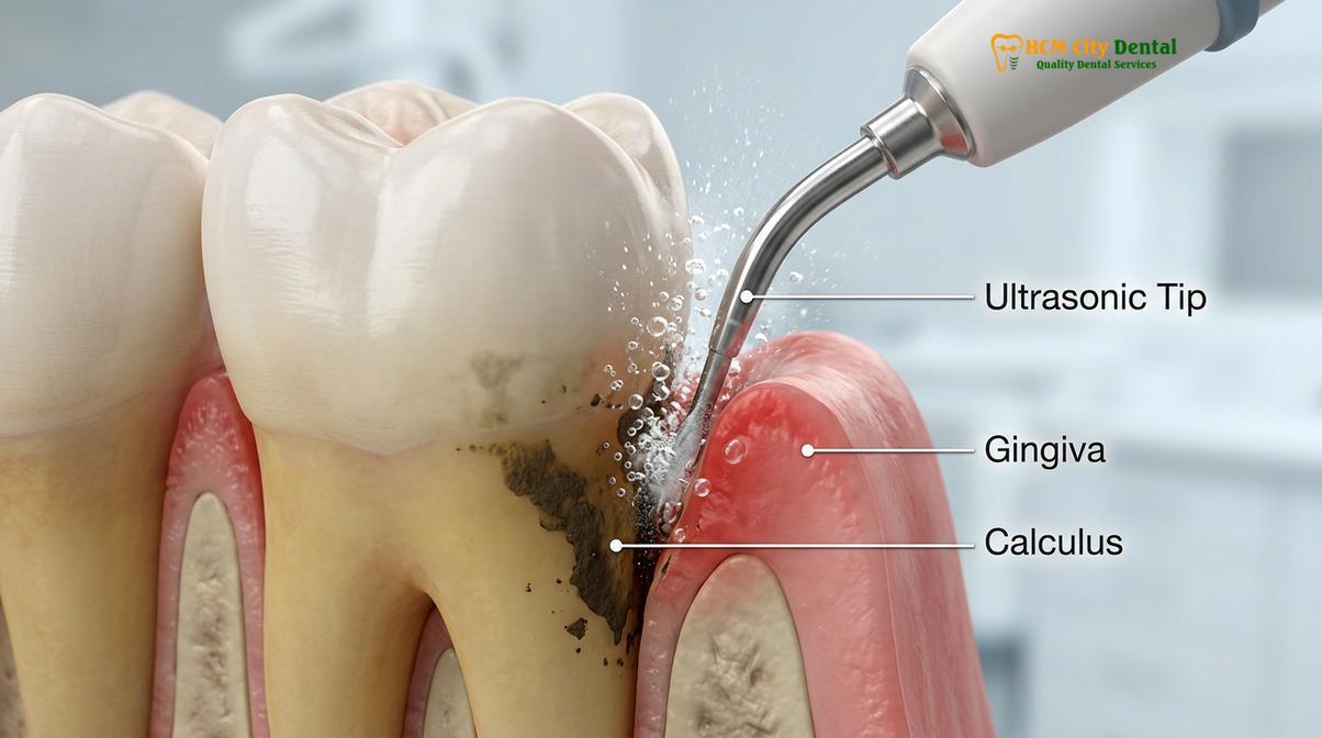 Clinical photography related to teeth polishing after scaling
