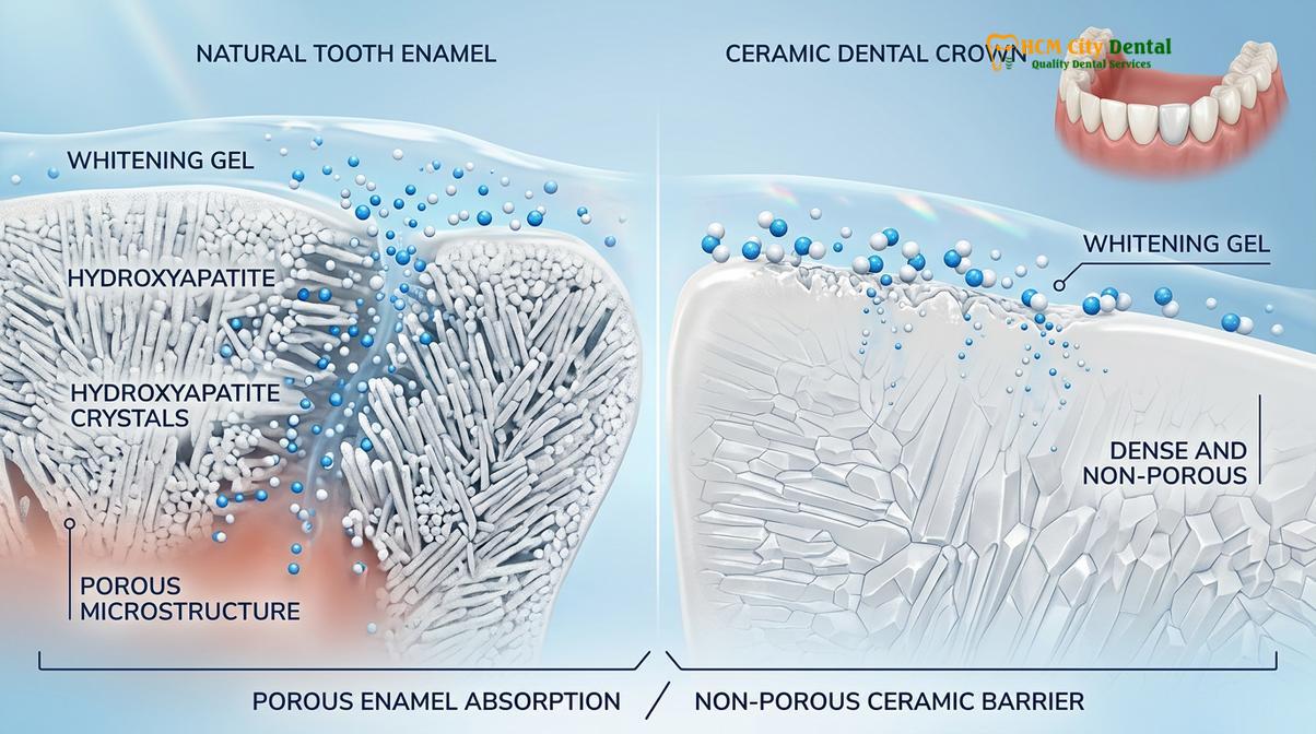 Clinical photography related to whitening before dental crowns