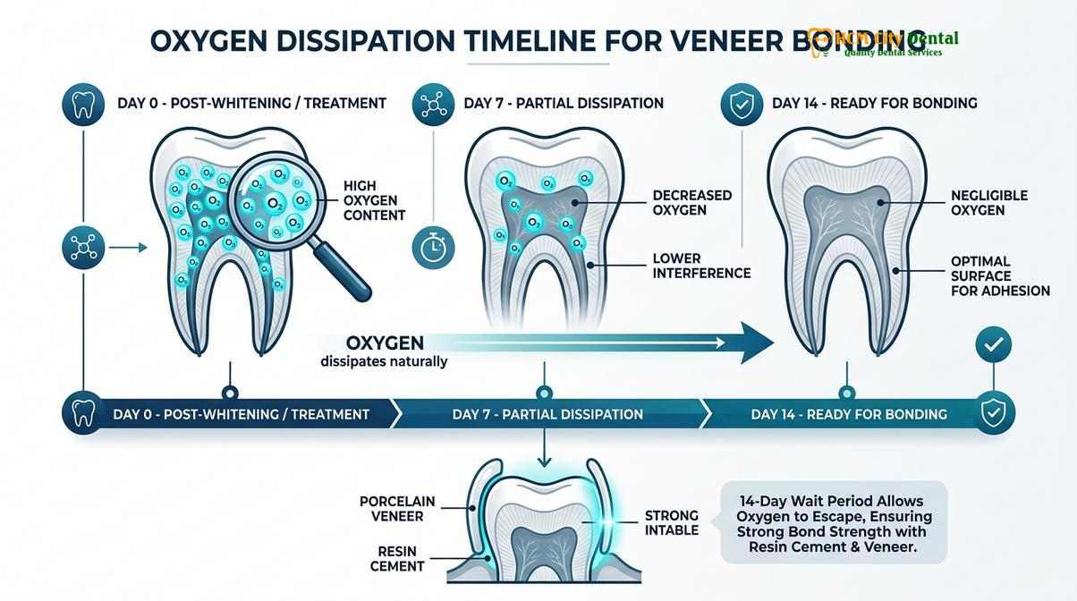 Summary diagram of teeth whitening before veneers crowns