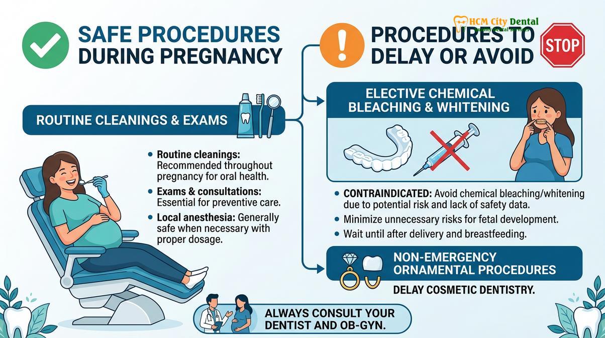 Summary diagram of teeth whitening pregnancy safety