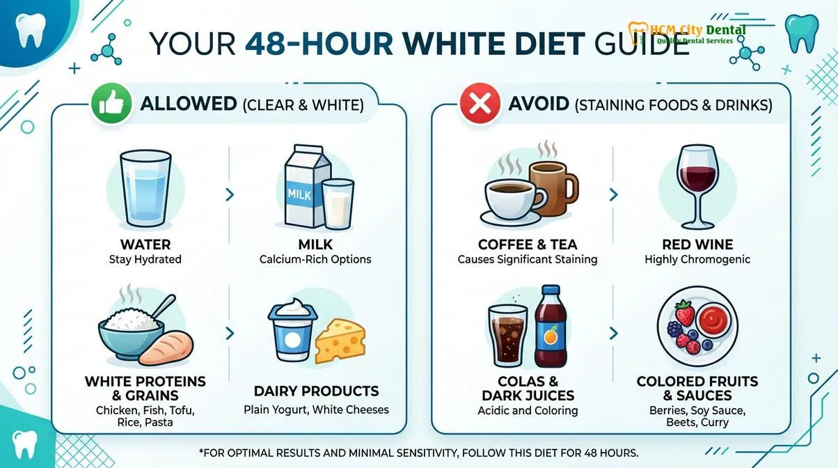 Summary diagram of whitening for smokers coffee stains
