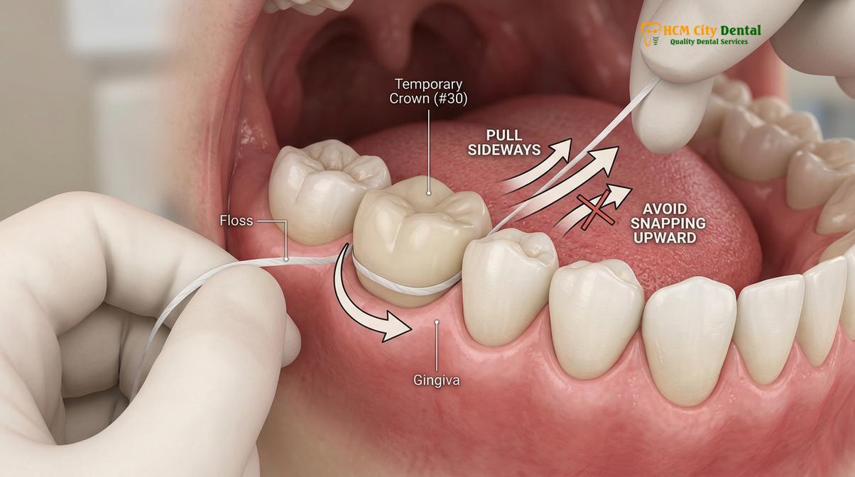 Clinical photography related to temporary dental crown care travel